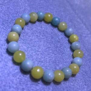 Yellow and Blue Stone Beaded Bracelet